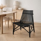 Chaise J-Line Rotin - jute - noir en situation