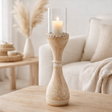 Perles de chandelles J-Line Mango Wood Naturel / White Large en situation