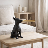 Plateau de chien de décoration J -Line - Polyresin - noir / or en situation