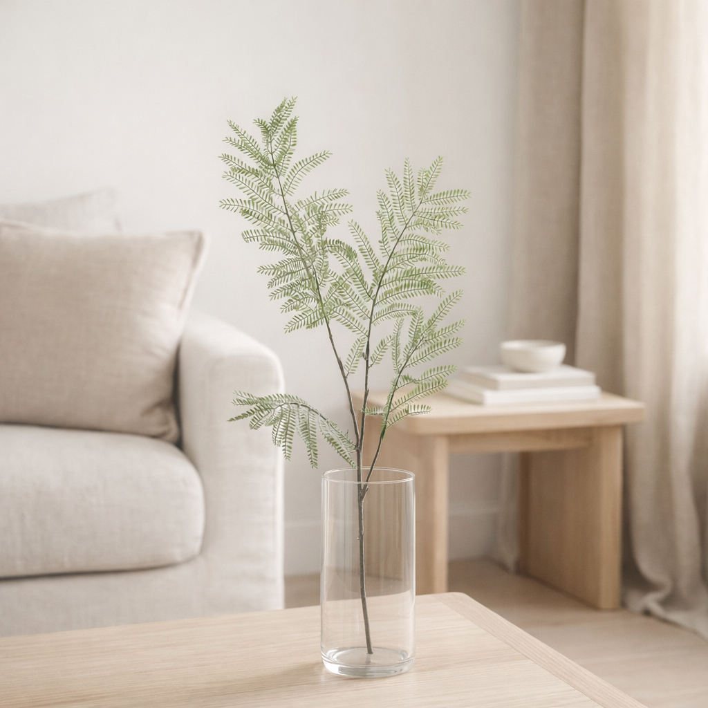 J-Line décoration Branche Mimosa - plastique - vert en situation
