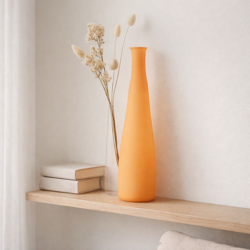J-Line Vase Bottle - Verre - Orange - Small - 80 cm de haut en situation