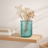 J-Stripe de vase en ligne - Verre - Bleu - Ø 14,5 cm en situation