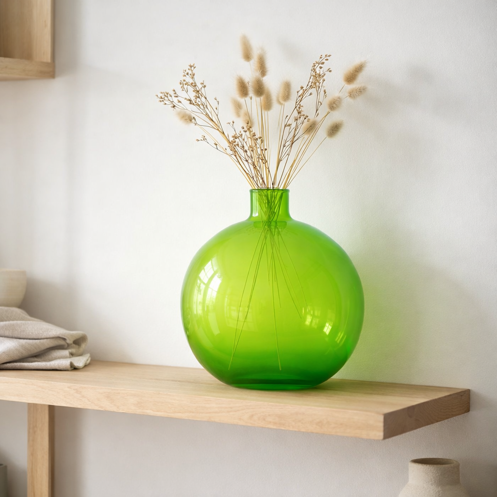 J -line Vaas Bal - Glass - Groen - Large - Ø 34 cm en situation