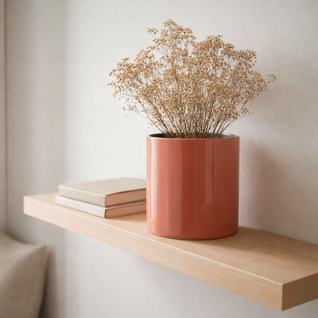J -line Flowerpot Flek - Céramique - Pink - Grand - Ø 25 cm en situation