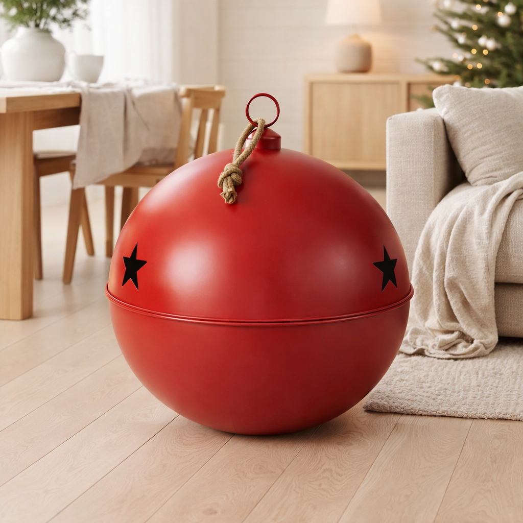 J-Line Boule de Noël Clear Ball - fer - rouge - extra L en situation