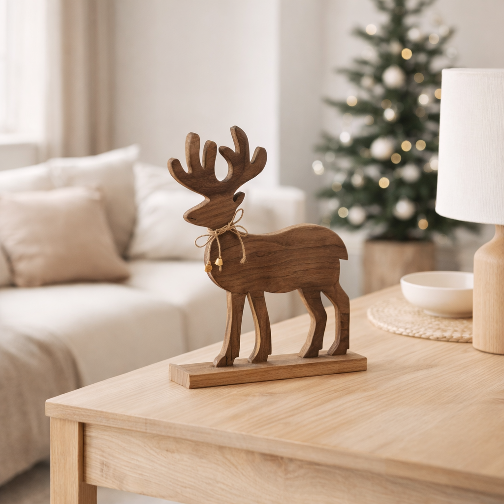 J -Line Christmas Figure Rendeer - Wood - Brown - Medium en situation