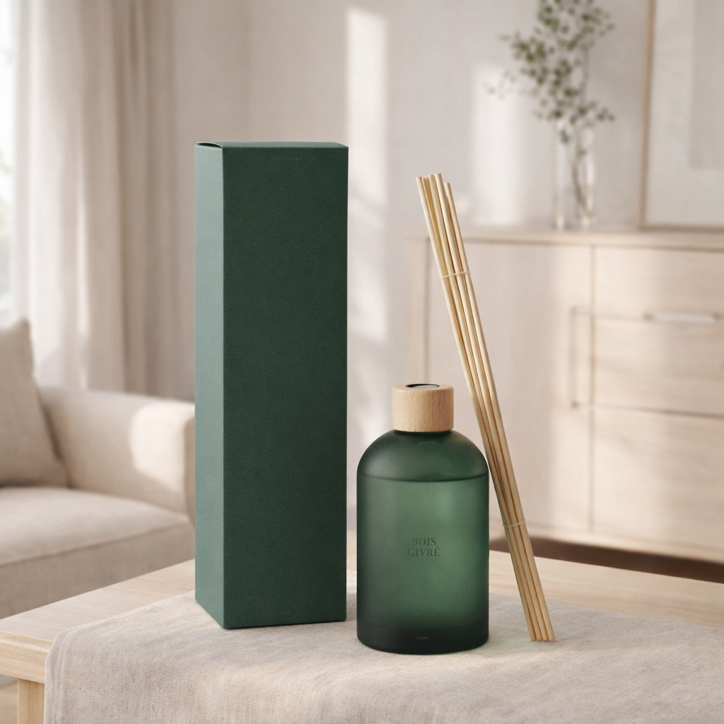 J-Line geurstokjes Accords Essentiels - bois givré - groen - 550 ml en situation