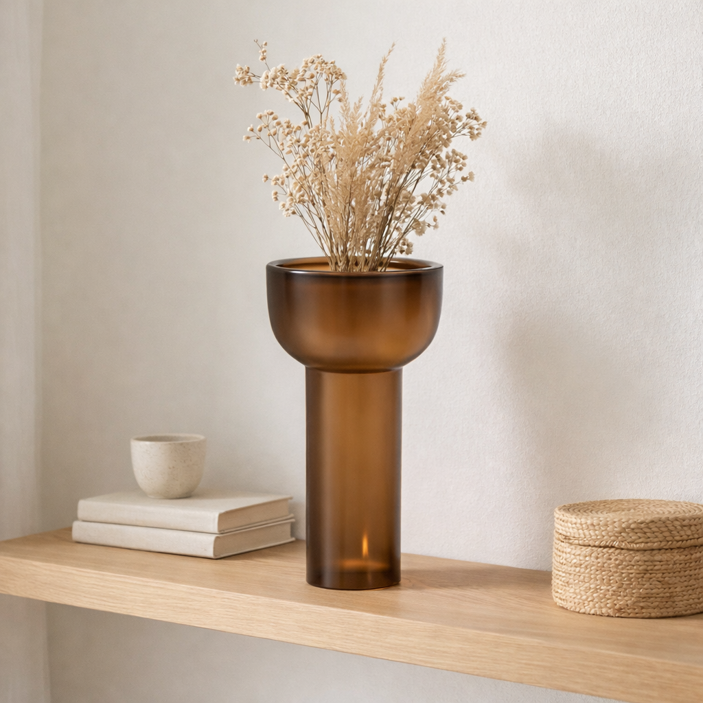 J -line vase / chandelier yoko - verre - marron - moyen - 32 cm de haut en situation