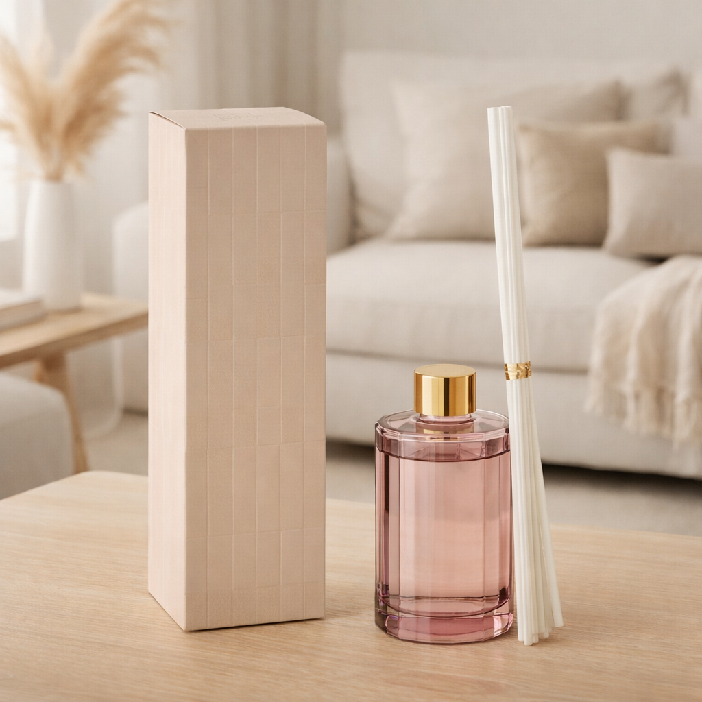 Bâtonnets parfumés J-Line Pink Waltz - verre - rose en situation
