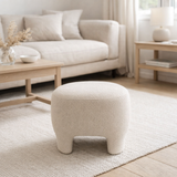 J-Line Pouf Tricoté Textile/Bois Blanc en situation