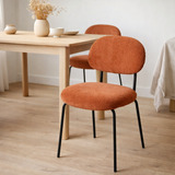 J -Liline Dining Chair - Textile / Metal - Orange / Rust en situation