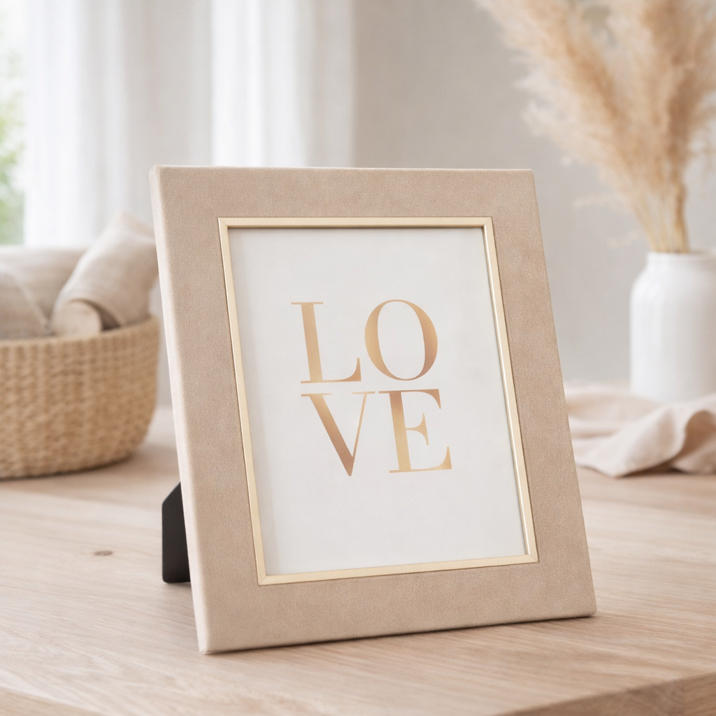 J-Line Fotokader Dita Velvet Beige Grand en situation