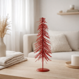 J-Line décoration Sapin de Noël Paillettes - plastique - Noël rouge - M en situation