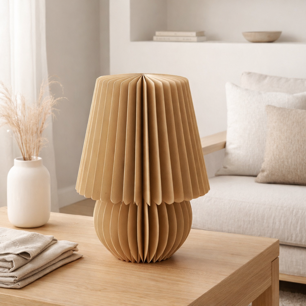 Abat-jour J-Line Pliable - papier - camel en situation