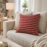 Coussin J-Line Sapins de Noël - coton - Noël rouge/blanc en situation