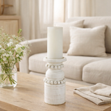 J -line Candle Holder Pila - Metal - White - Small en situation