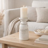 J -line Candle Holder Pila - Metal - White - Large en situation