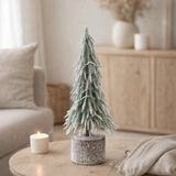J-Line Sapin de Noël A+Led Plastique Vert Neige Moyen en situation