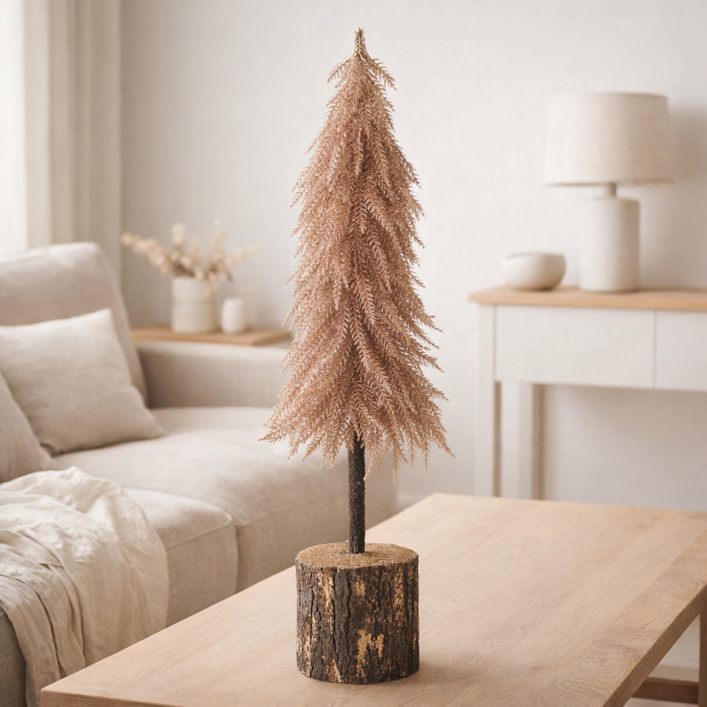 Décoration J-Line Sapin de Noël - plastique - cuivre - grand en situation