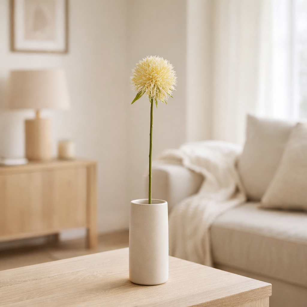 J-Line Flower Allium Plastique Jaune Clair S en situation
