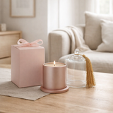 Bougie parfumée J-Line Stolp Bonheur - Sapphire Amber Tea - rose - S - 30U en situation