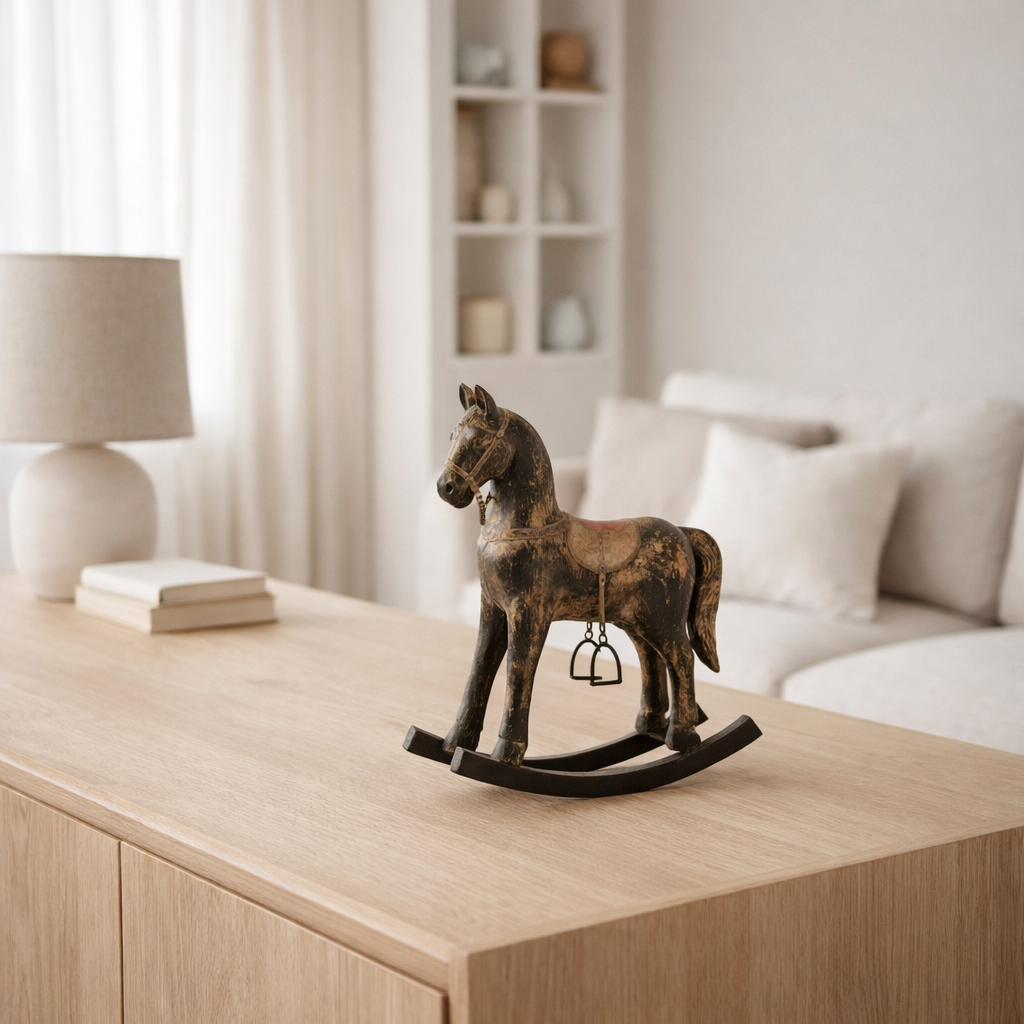 J-line décoration Rocking Horse Mango - Wood / Metal - Mélange - Small en situation