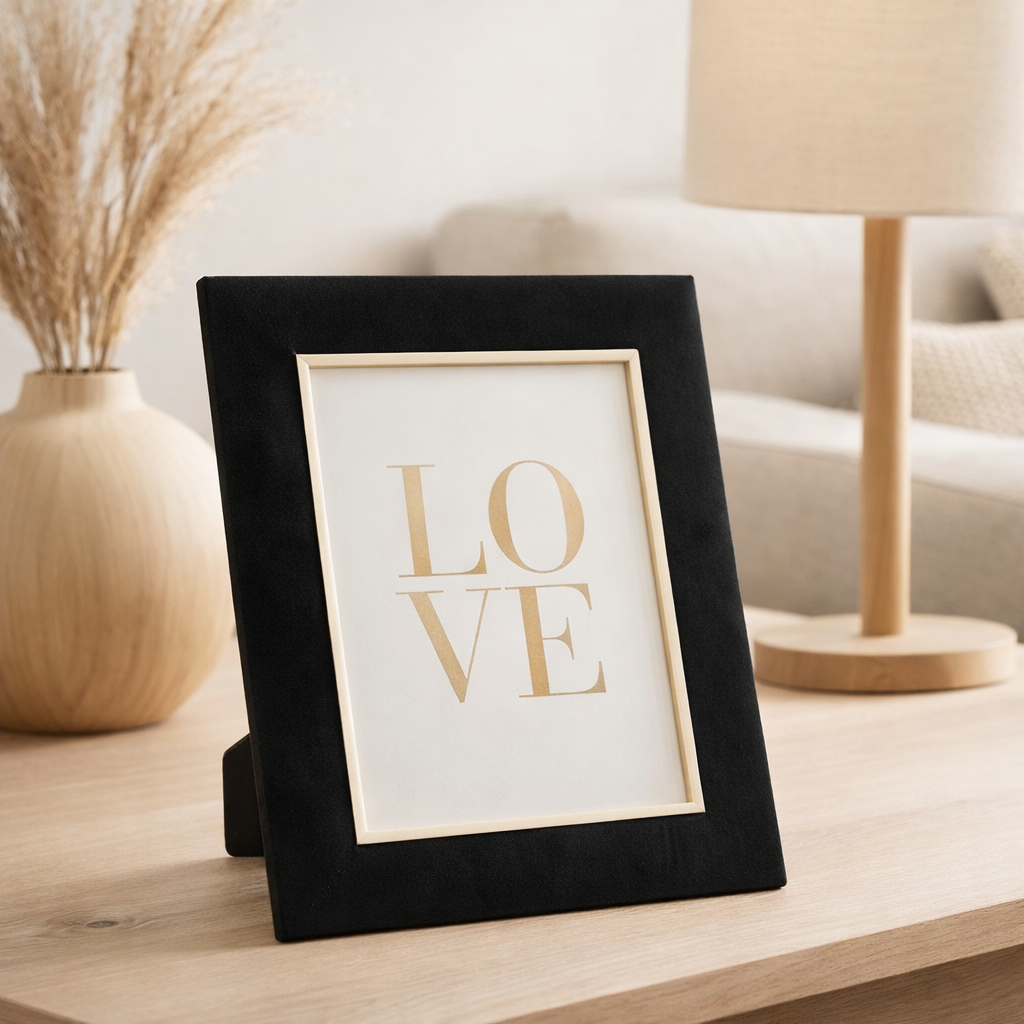 J-Line Cadre Photo Dita Velours Noir Large en situation