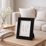 Cadre Photo J-Line Dita Velours Noir Moyen en situation