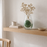 J-line Vase Livy - Verre - vert / blanc / transparent - Moyen - Ø 20,5 cm en situation