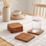 J-Line dessous de verre Square Acacia - bois - naturel en situation