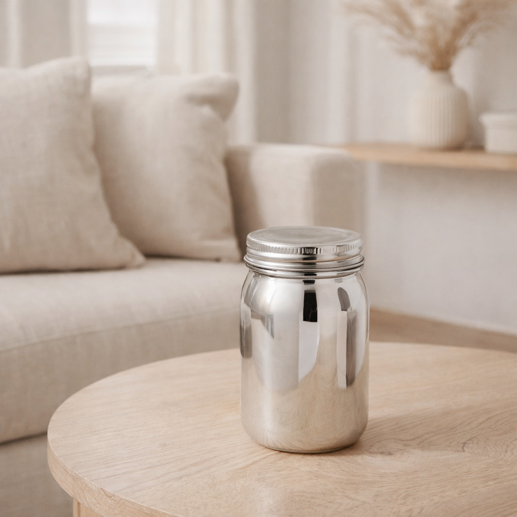 Bougie parfumée J-Line Pot de rangement - verre - argent - 69U en situation