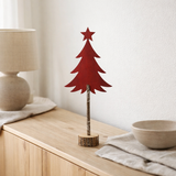 J-Line Christmas Tree + Ster Iron / Paulowniahout Christmas Rood Small en situation