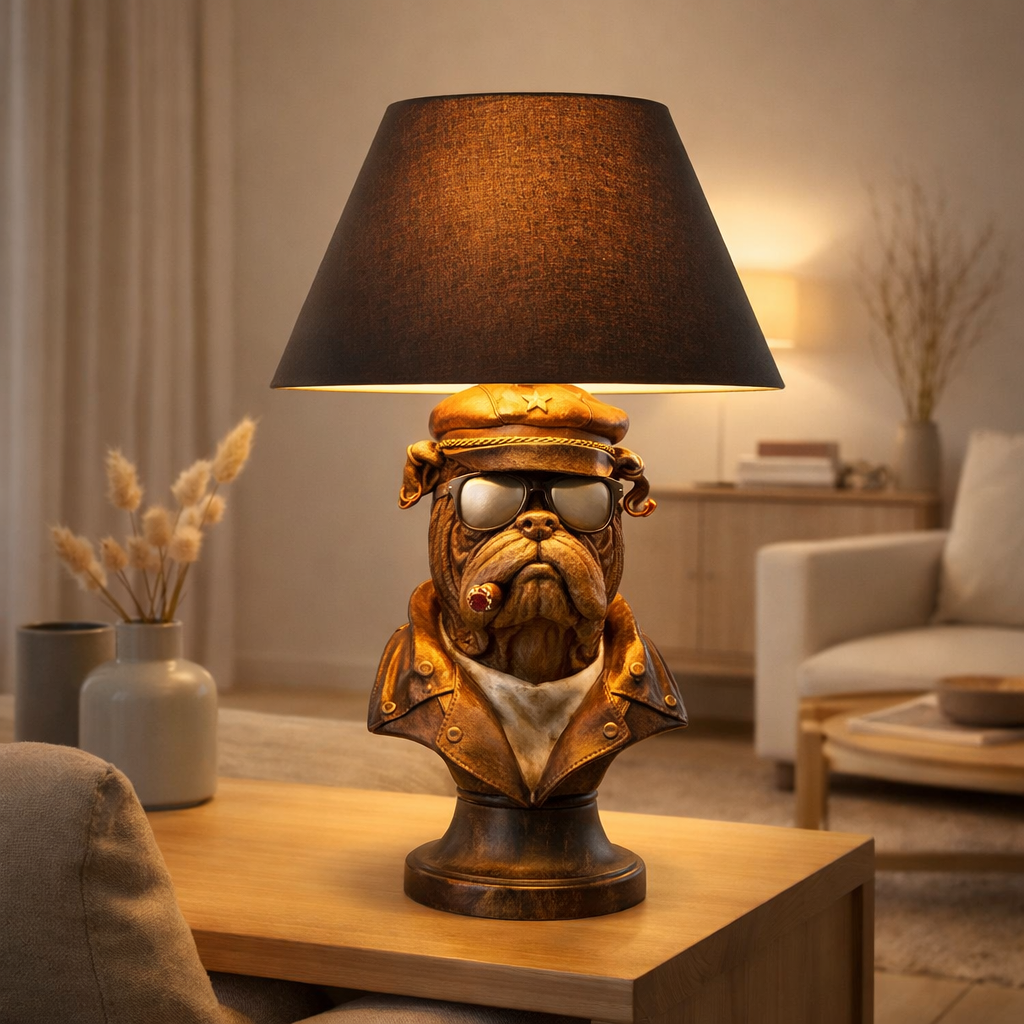 Lampe de table J-Line Owl - polyrésine - marron en situation
