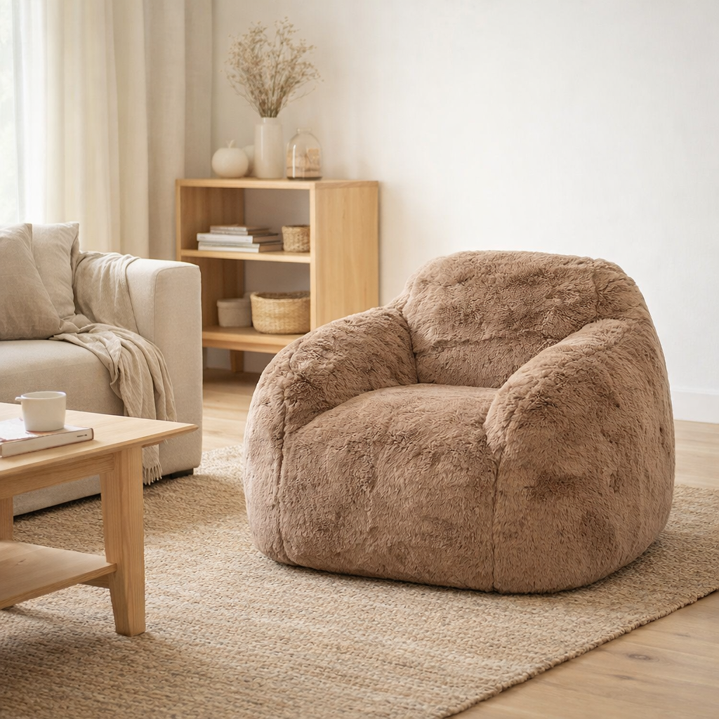 J-Line Canapé Cutie Polyester Taupe Petit en situation