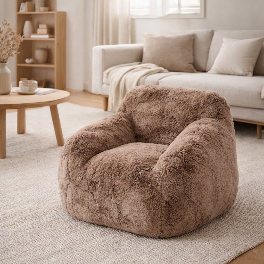 J-Line Canapé Cutie Polyester Taupe Petit en situation