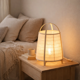 La lampe J -line Rya - Coton / bambou - blanc - grand en situation