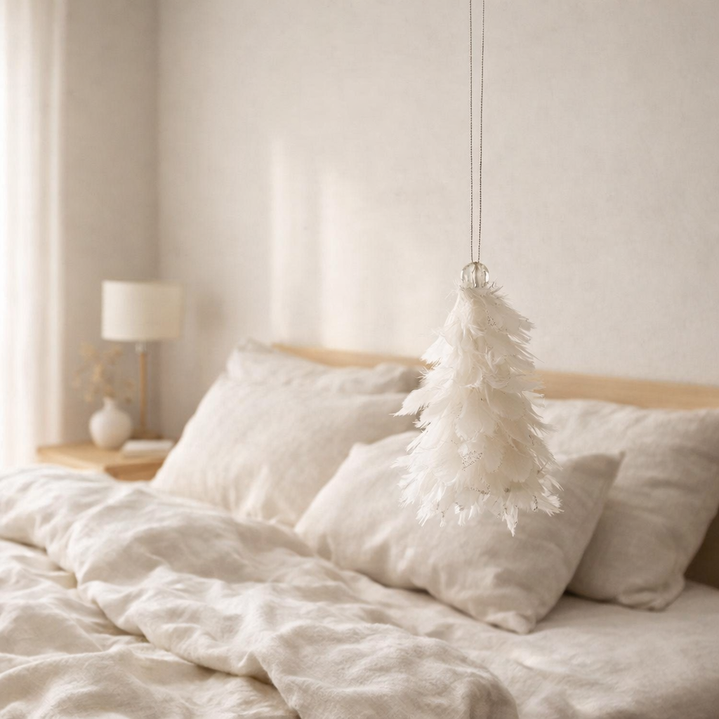 J-Line Hanger Kestboom+ Glitters Veren Blanc en situation