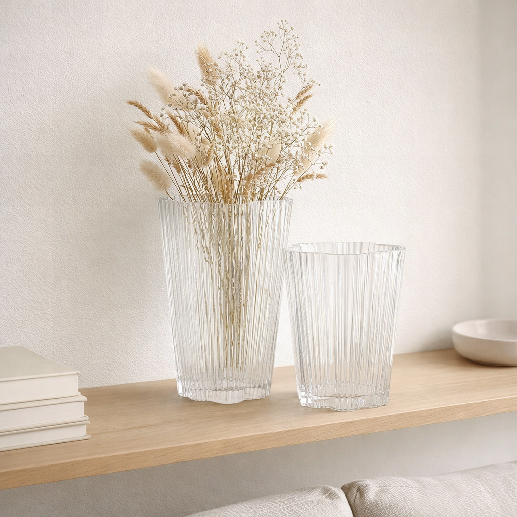 Vase J-Line Clara - verre - transparent - grand en situation
