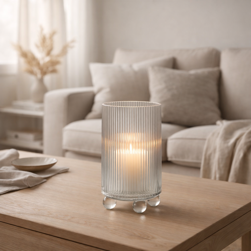 Lanterne J-Line Clara - verre - transparent - grande en situation