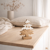 Corde pour sapin de Noël J-Line - bois - blanc/naturel - petite en situation