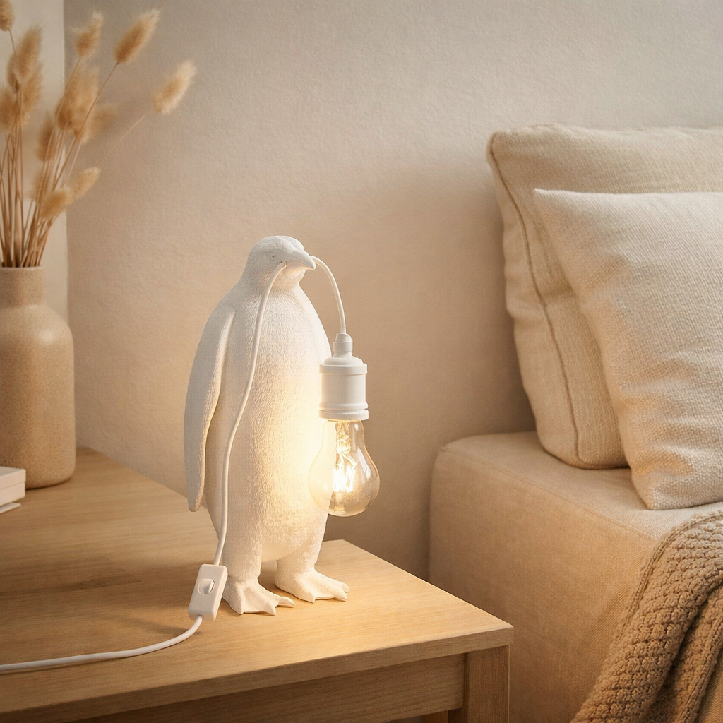 La lampe de table J -Line Penguin - Polyresin - White - Small en situation