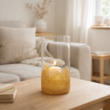 Bougeoir J-Line Strass - verre - transparent/or - grand en situation