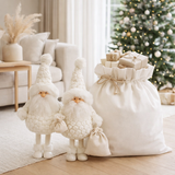 J-Line Sac Cadeau Père Noël Textile Blanc Grand en situation