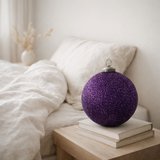 J-Line Boule de Noël Ornement Glitter - verre - violet - grand en situation