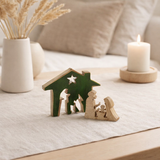 Décoration de Noël J-Line - bois - vert/naturel - petite en situation