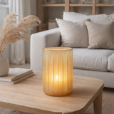 Lanterne J-Line Stripes - verre - jaune - grand en situation