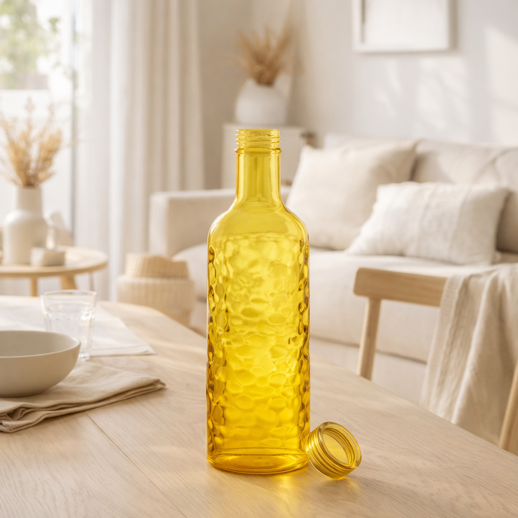 Bouteille J-line Hammered In Giftbox - plastique - jaune en situation