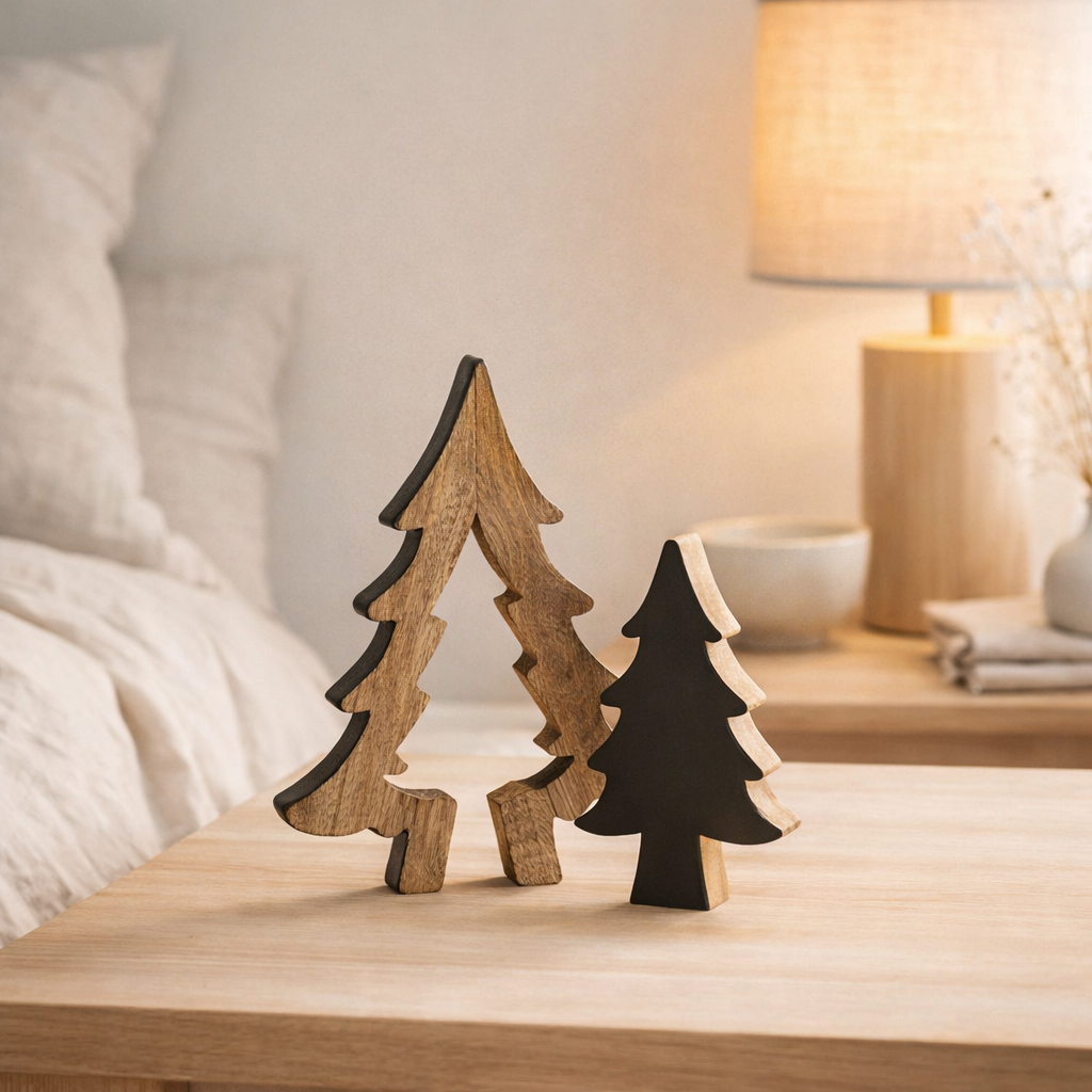 J-Line Arbre Puzzle Bois Noir/Naturel Moyen en situation