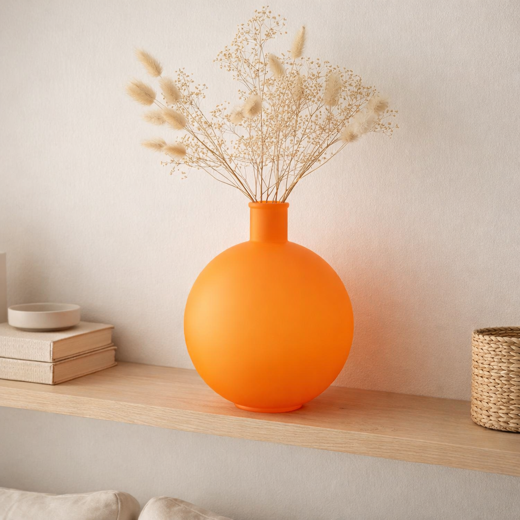 J -Line Vase Ball - Glass - Orange - Large - Ø 34 cm en situation