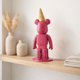 J -line Decoration Bear Icehoorn - Résine - Pink en situation